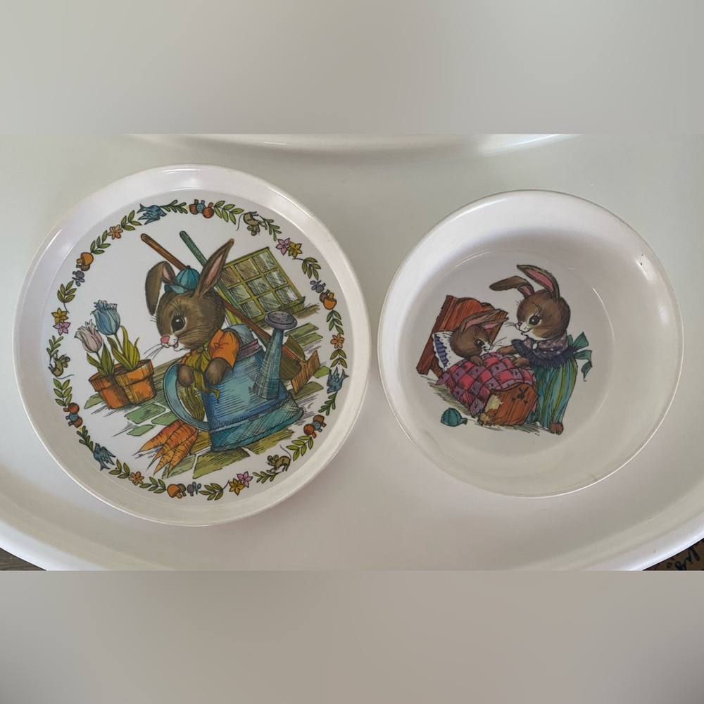 Oneida Deluxe Vintage Kids Plate & Bowl Set